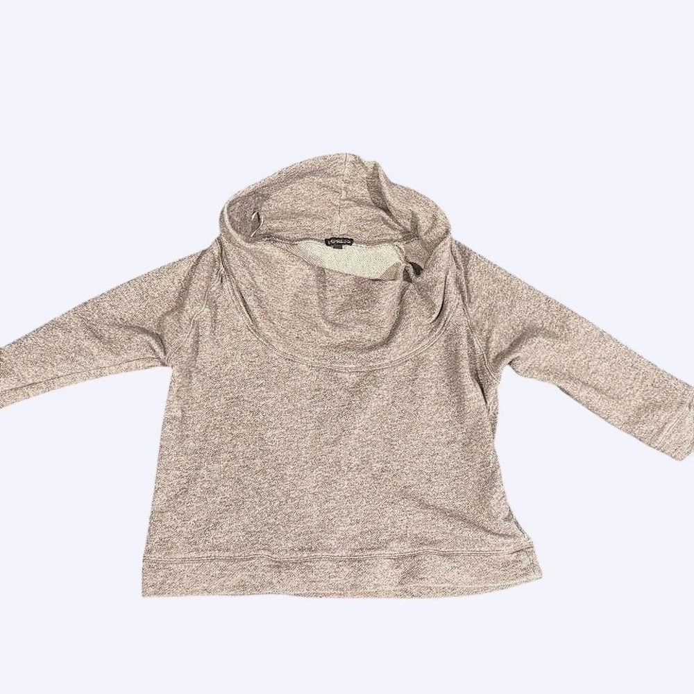 Express Womens‎ Grey Marl Cowl Neck Sweatshirt 100% Cotton Pullover Small